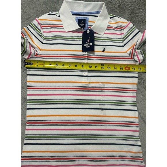 Nautica Jeans Co. Women's Stripe Polo Shirt Size Small NWT - Picture 4 of 12
